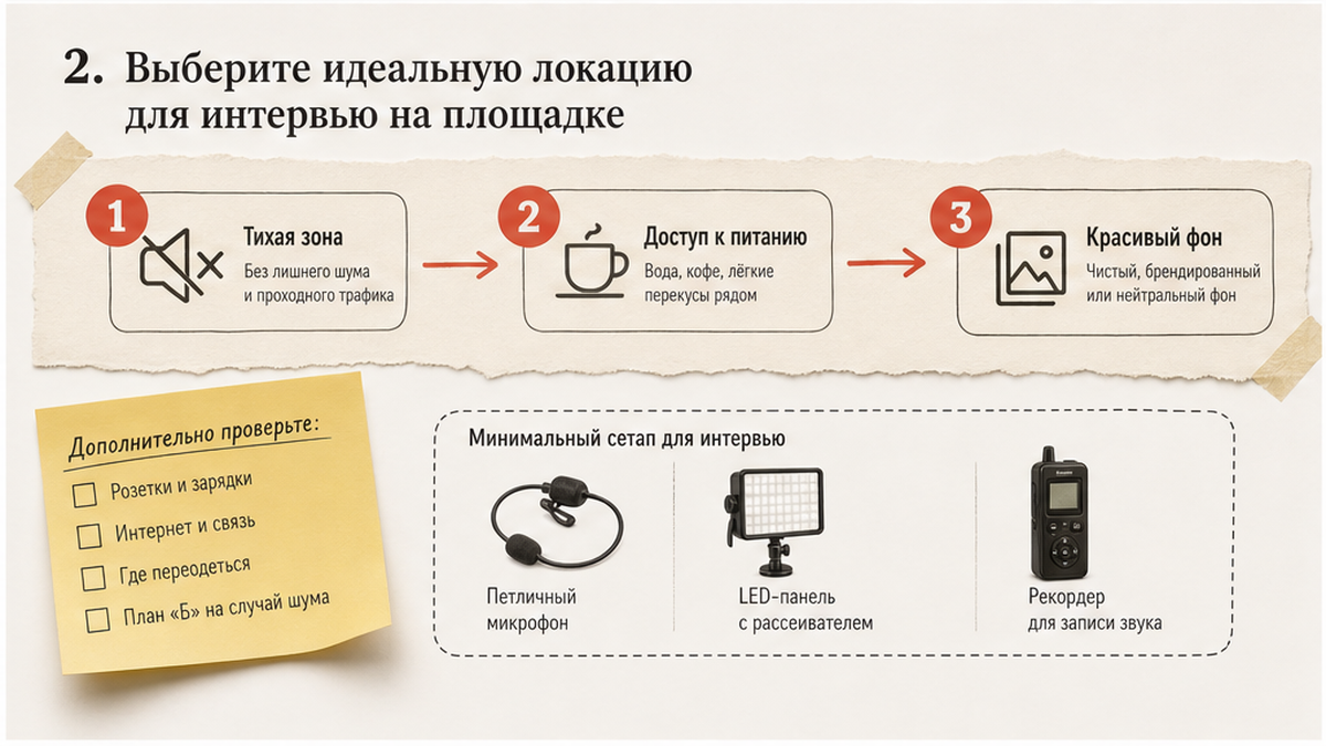 Схема выбора идеальной локации для интервью